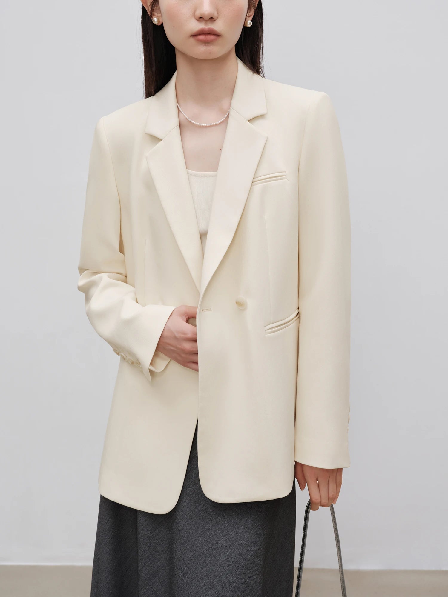 ZIQIAO Versatile Casual Blazer Jacket For Women 2024 Autumn New Commuting Elegant Solid Blazer Female Coat 24ZQ93051